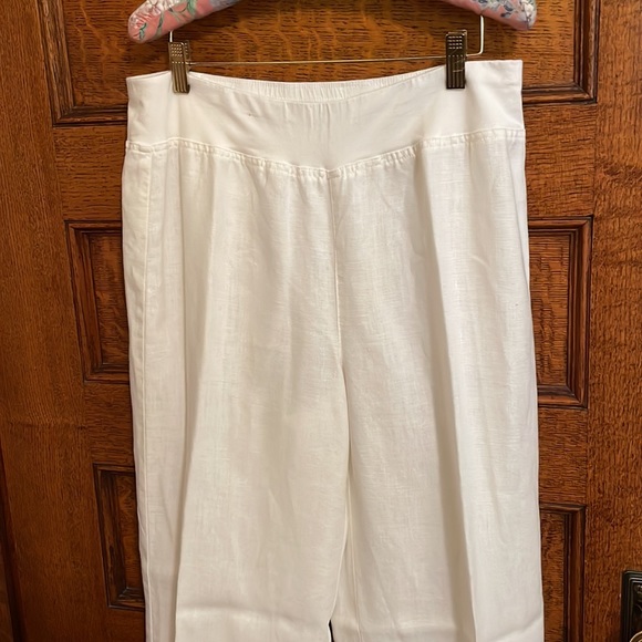 White linen top and pants for summer! JONES NY size L - Picture 5 of 5